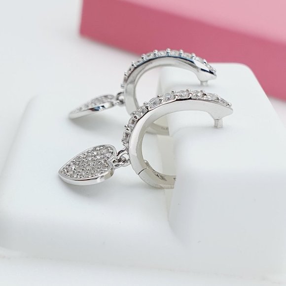 925 Sterling Silver Cubic Zirconia EarringU19254711 - Picture 9 of 10